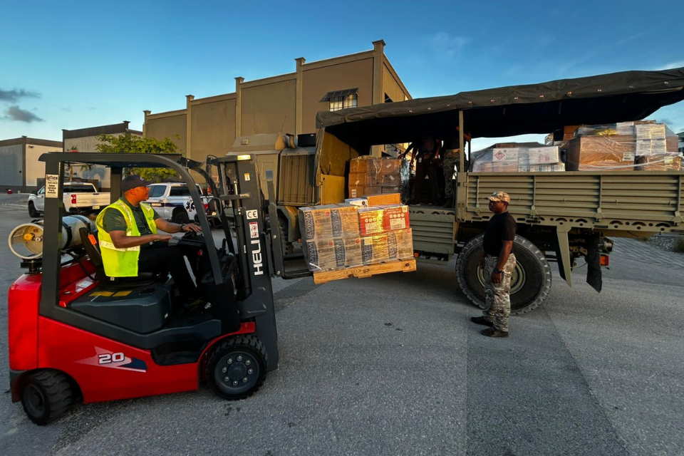 Loading of relief supplies